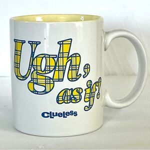Clueless Ugh As If Coffee Mug Zak Designs Cher 90s Movie Quote Yellow Plaid